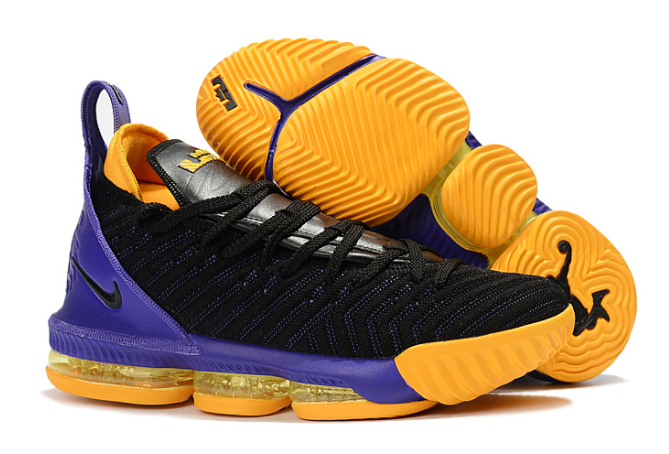 Nike LeBron 16 Black Purple-Yellow Shoes